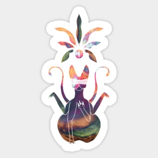 Galaxy Vase Cat :: Canines and Felines Sticker